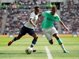 Tottenham Hotspur's Kyle Walker-Peters in action with Inter Milan's Dalbert Henrique in the International Champions Cup on August 4, 2019