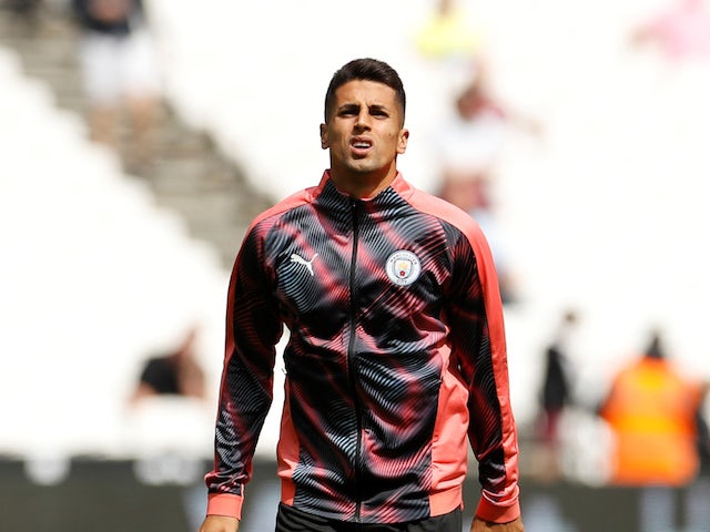 Joao Cancelo pictured in Manchester City gear on August 10, 2019
