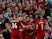 Liverpool players celebrate Mohamed Salah's goal against Norwich City in the Premier League on August 9, 2019