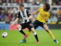 Miguel Almiron and Matteo Guendouzi compete for the ball as Newcastle United play Arsenal on August 11, 2019.