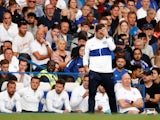 Chelsea manager Frank Lampard reacts during his side's Premier League match with Leicester on August 18, 2019