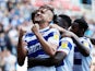 Reading's George Puscas celebrates scoring their second goal against Cardiff on August 18, 2019