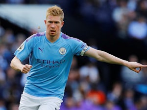 Kevin De Bruyne in action during the Premier League game between Manchester City and Tottenham Hotspur on August 17, 2019