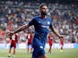Chelsea forward Olivier Giroud celebrates scoring against Liverpool in the UEFA Super Cup on August 14, 2019