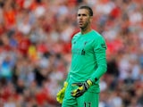 Adrian in action during the Premier League game between Liverpool and Arsenal on August 24, 2019