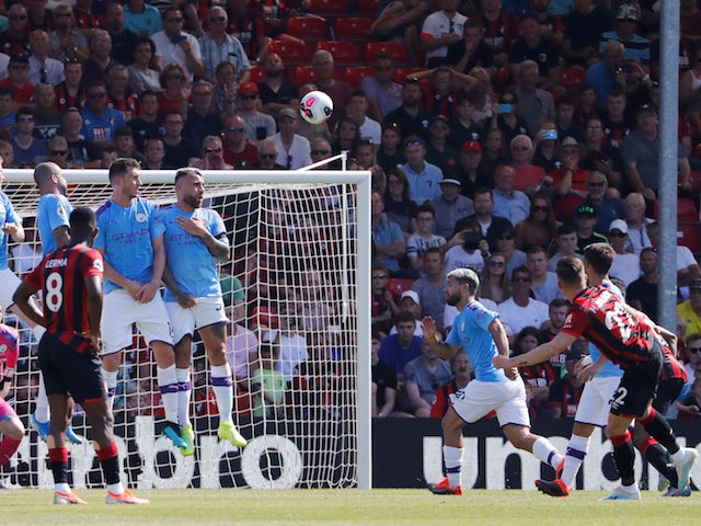 Bournemouth's Harry Wilson scores their first goal from a free kick on August 25, 2019