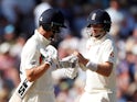 England's Joe Root and Joe Denly during the match on August 24, 2019
