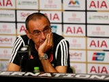 Juventus coach Maurizio Sarri during the post match press conference on July 21, 2019