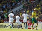 Tammy Abraham celebrates with teammates after scoring during the Premier League game between Norwich City and Chelsea on August 24, 2019
