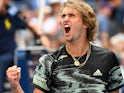 Alexander Zverev in action at the US Open on August 29, 2019