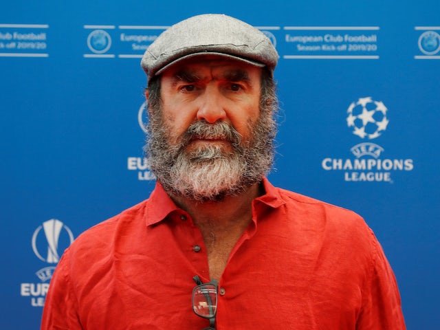 Eric Cantona appears for the Champions League group stage draw in Monaco on August 29, 2019