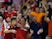 Nottingham Forest's Joao Carvalho celebrates scoring their third goal with team mates on August 27, 2019