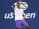 Nick Kyrgios in action at the US Open on August 29, 2019