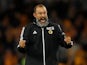 Nuno Espirito Santo celebrates after his Wolves side qualify for the Europa League group stages on August 29, 2019