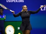 Serena Williams of the USA reacts after a missed point to Catherine McNally of the USA in the second round on day three of the 2019 U.S. Open tennis tournament at USTA Billie Jean King National Tennis Center on August 29, 2019