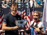 Bethanie Mattek-Sands and Jamie Murray celebrate winning the US Open mixed doubles on September 7, 2019