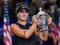 Bianca Andreescu celebrates winning the US Open on September 7, 2019