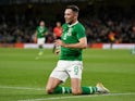 Alan Browne celebrates scoring for Ireland on September 10, 2019