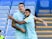 Queens Park Rangers' Jordan Hugill celebrates scoring their second goal with Nahki Wells on August 31, 2019