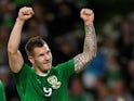 James Collins celebrates scoring for Ireland on September 10, 2019