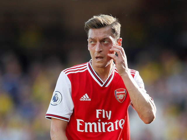 Mesut Ozil in action during the Premier League game between Watford and Arsenal on September 15, 2019