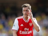 Mesut Ozil in action during the Premier League game between Watford and Arsenal on September 15, 2019
