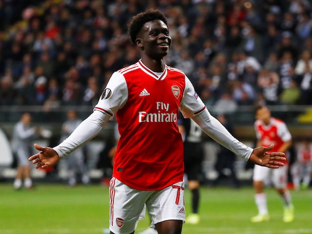 Bukayo Saka in action for Arsenal on September 19, 2019