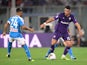 Fiorentina's Riccardo Sottil in action with Napoli's Lorenzo Insigne in Serie A on August 24, 2019