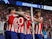 Atletico Madrid's Hector Herrera celebrates scoring their second goal with teammates against Juventus on September 18, 2019
