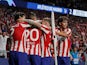 Atletico Madrid's Hector Herrera celebrates scoring their second goal with teammates against Juventus on September 18, 2019