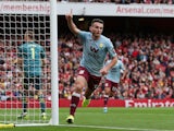 Aston Villa's John McGinn celebrates scoring their first goal against Arsenal on September 22, 2019