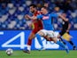 Liverpool's Mohamed Salah in action with Napoli's Mario Rui on September 17, 2019