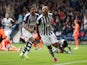 West Bromwich Albion's Matt Phillips celebrates scoring their third goal with Darnell Furlong on September 22, 2019