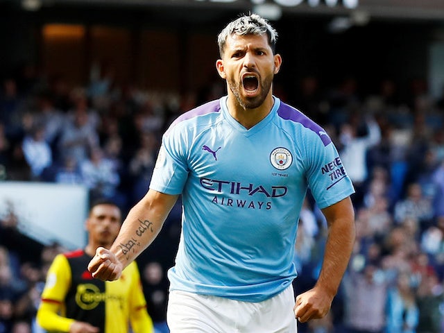 Sergio Aguero scores Man City's second on September 21, 2019