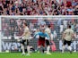 West Ham United's Andriy Yarmolenko scores against Manchester United in the Premier League on September 22, 2019