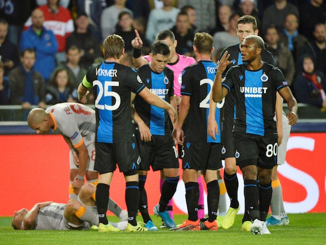 Club Brugge players in action during their Champions League clash with Galatasaray on September 18, 2019