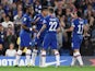 Chelsea's Michy Batshuayi celebrates scoring their second goal against Grimsby with teammates on September 25, 2019