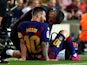 Barcelona's Lionel Messi is attended by medical staff after sustaining an injury against Villarreal on September 24, 2019