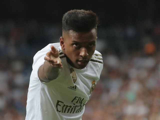 Rodrygo celebrates scoring for Real Madrid on September 25, 2019
