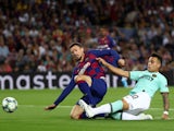 Inter Milan's Lautaro Martinez scores against Barcelona in the Champions League on October 2, 2019