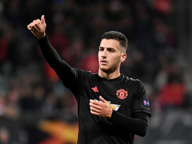 Diogo Dalot in action for Manchester United on October 3, 2019