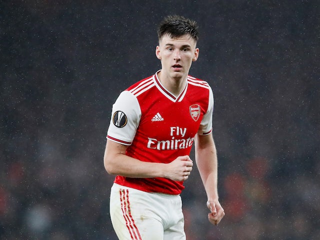 Kieran Tierney in action for Arsenal on October 3, 2019