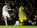 Leeds United's Ezgjan Alioski scores their first goal against West Bromwich Albion on October 1, 2019