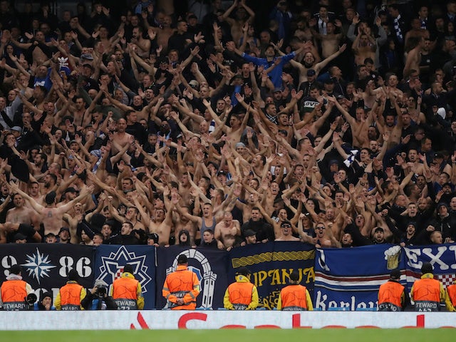 Vue générale des fans du GNK Dinamo Zagreb lors du match contre Manchester City le 1er octobre 2019