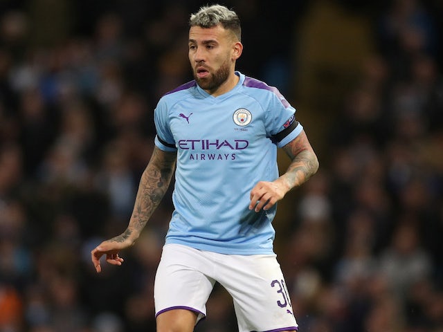 Nicolas Otamendi in action for Manchester City on October 1, 2019