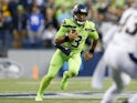 Russell Wilson in action for Seattl; Seahawks on October 3, 2019