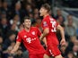 Bayern Munich's Joshua Kimmich celebrates scoring their first goal against Tottenham Hotspur on October 1, 2019