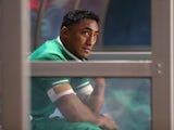 Bundee Aki sits on the bench after being sent off on October 12, 2019