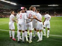England players celebrate Harry Kane's goal against Czech Republic in their Euro 2020 qualifier on October 11, 2019