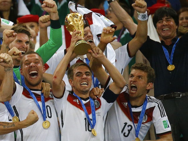 Philipp Lahm lifts the World Cup in 2014